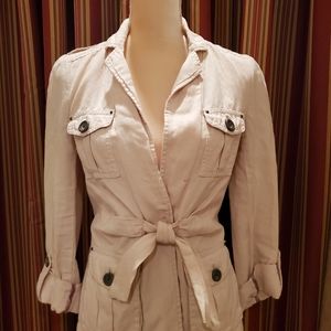 Cream Linen Blend Jacket